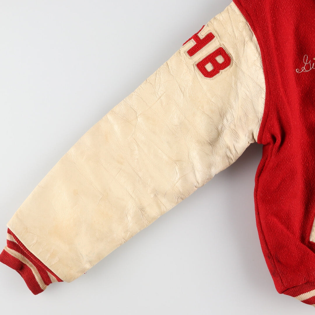 Collared, leather sleeve wool varsity jacket, award jacket, varsity jacket, men's M, vintage /eaa406610