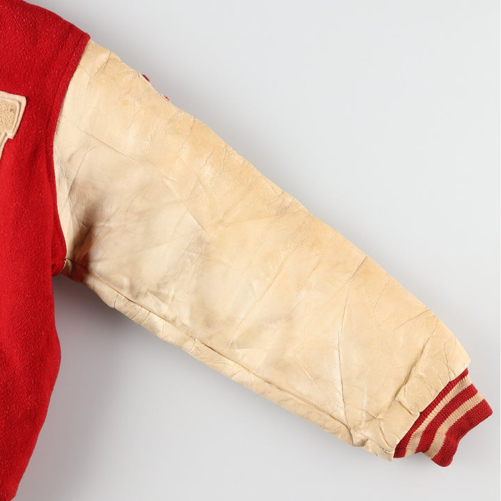 Collared, leather sleeve wool varsity jacket, award jacket, varsity jacket, men's M, vintage /eaa406610