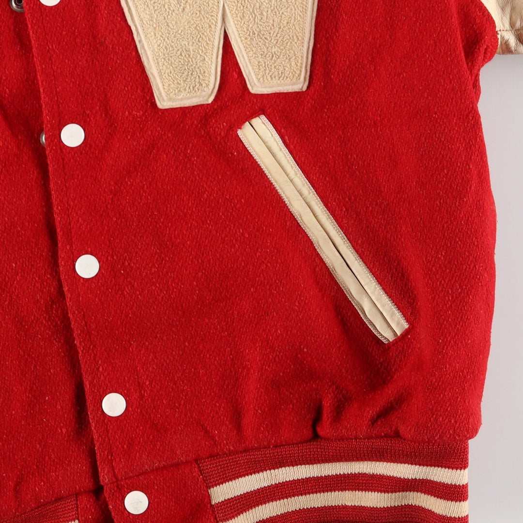 Collared, leather sleeve wool varsity jacket, award jacket, varsity jacket, men's M, vintage /eaa406610