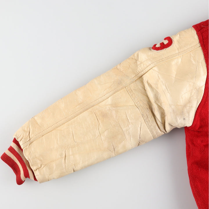 Collared, leather sleeve wool varsity jacket, award jacket, varsity jacket, men's M, vintage /eaa406610