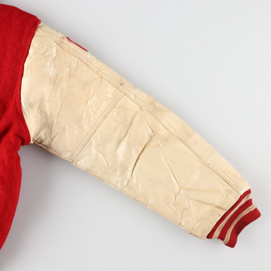 Collared, leather sleeve wool varsity jacket, award jacket, varsity jacket, men's M, vintage /eaa406610