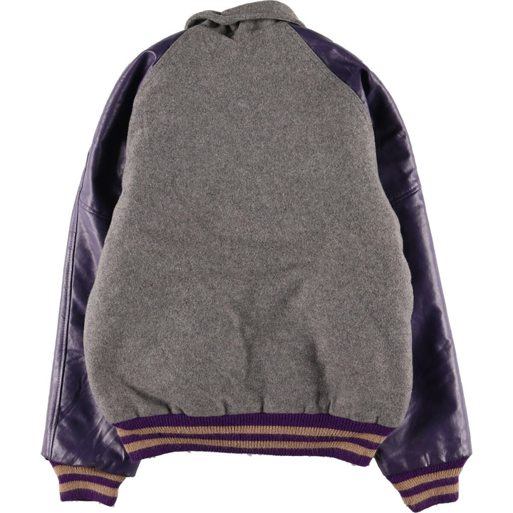 90'S NEFF Collared Leather Sleeve Wool Stadium Jacket Award Jacket Varsity Jacket Men's L Vintage /eaa406613