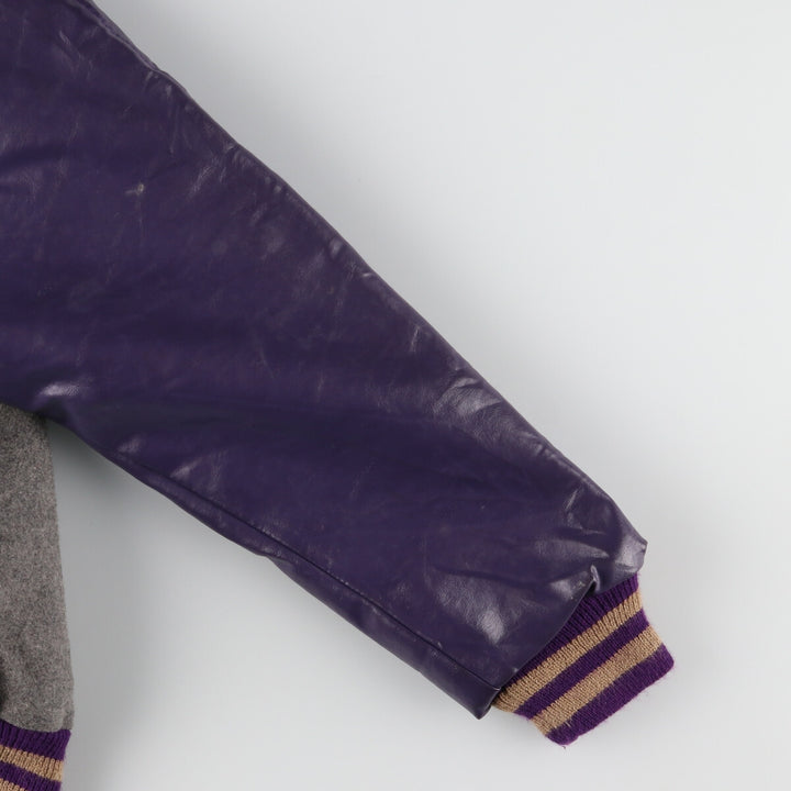 90'S NEFF Collared Leather Sleeve Wool Stadium Jacket Award Jacket Varsity Jacket Men's L Vintage /eaa406613