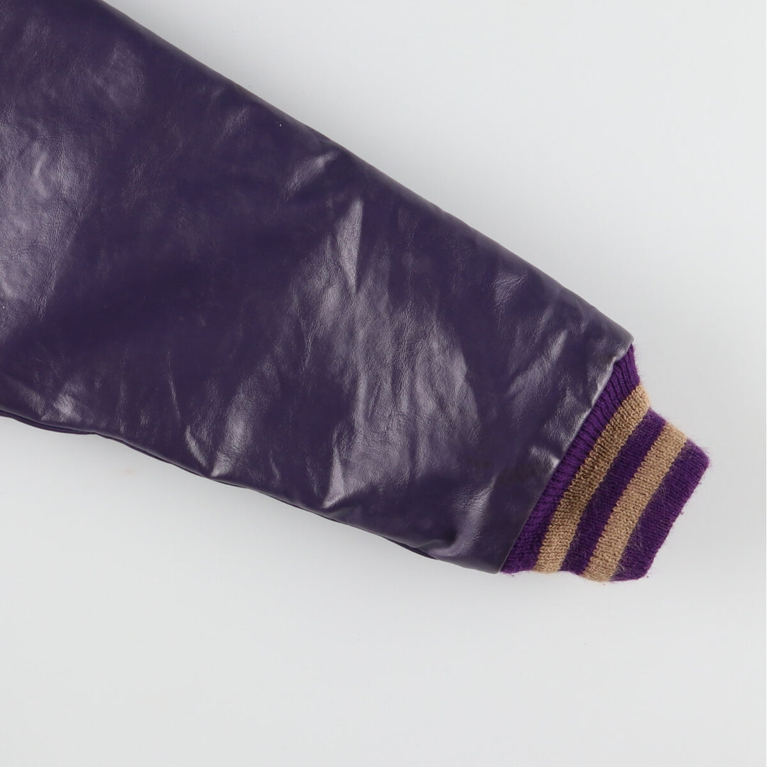 90'S NEFF Collared Leather Sleeve Wool Stadium Jacket Award Jacket Varsity Jacket Men's L Vintage /eaa406613