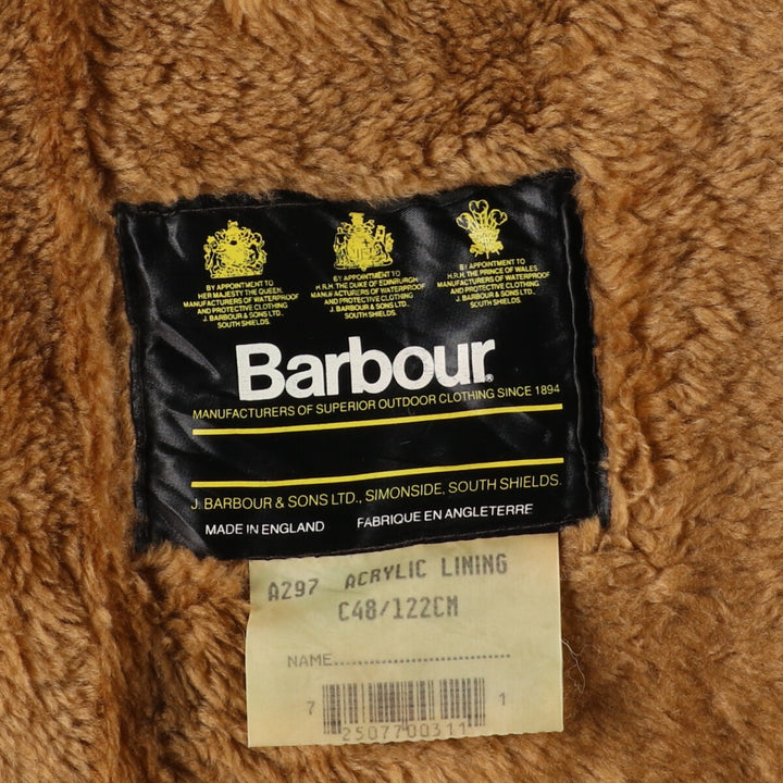 80s-90'S Barbour A297 ACRYLIC LINING Former 3 Warrant Pile Liner Vest Made in England C48/48" Men's XL /eaa406670