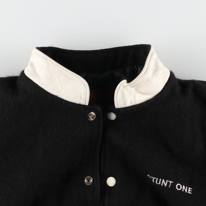 EXPORT LEATHER GARMENT LTD Stand collar wool varsity jacket with leather sleeves Made in Canada Men's M /eaa406685