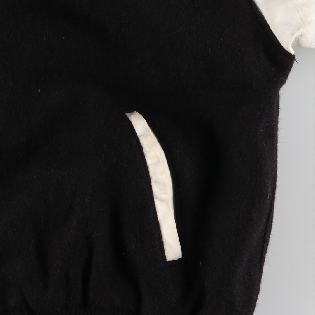 EXPORT LEATHER GARMENT LTD Stand collar wool varsity jacket with leather sleeves Made in Canada Men's M /eaa406685