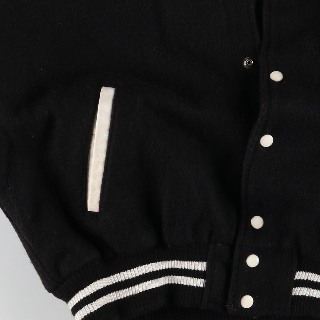 EXPORT LEATHER GARMENT LTD Stand collar wool varsity jacket with leather sleeves Made in Canada Men's M /eaa406685