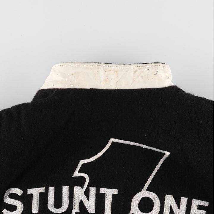 EXPORT LEATHER GARMENT LTD Stand collar wool varsity jacket with leather sleeves Made in Canada Men's M /eaa406685