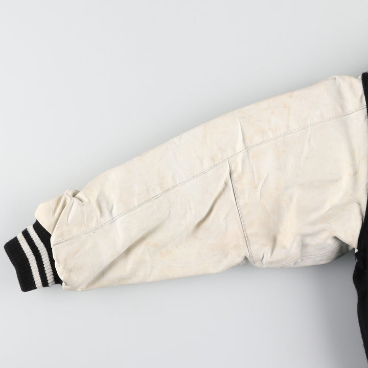 EXPORT LEATHER GARMENT LTD Stand collar wool varsity jacket with leather sleeves Made in Canada Men's M /eaa406685