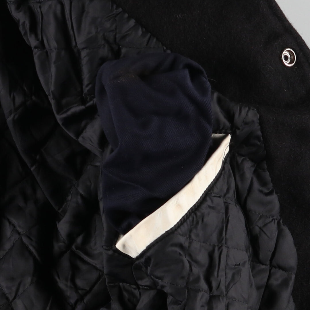 EXPORT LEATHER GARMENT LTD Stand collar wool varsity jacket with leather sleeves Made in Canada Men's M /eaa406685