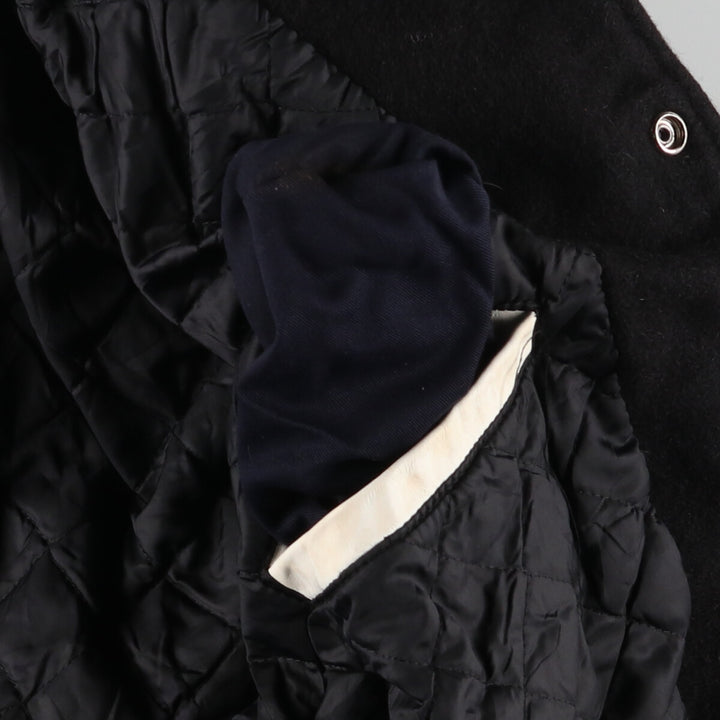 EXPORT LEATHER GARMENT LTD Stand collar wool varsity jacket with leather sleeves Made in Canada Men's M /eaa406685