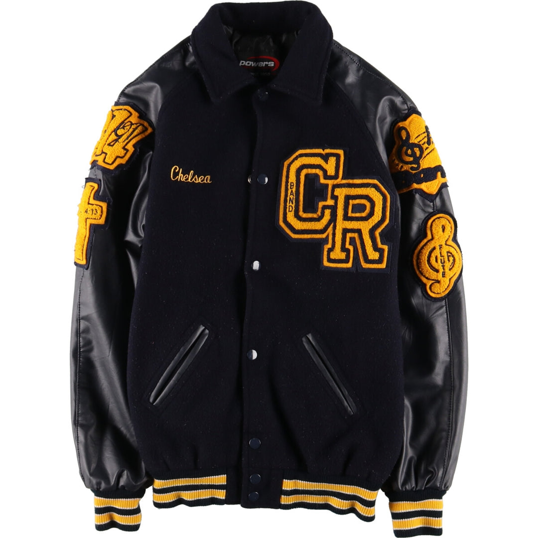 POWERS Collared Wool Stadium Jacket Award Jacket Varsity Jacket Men's M /eaa406803