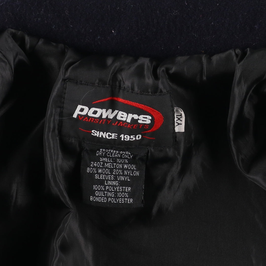 POWERS Collared Wool Stadium Jacket Award Jacket Varsity Jacket Men's M /eaa406803