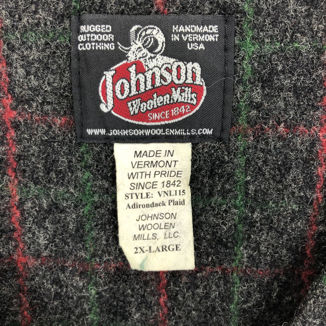 90'S Johnson Check Pattern Open Front Wool Vest Made in USA Men's XXL Vintage /eaa406894