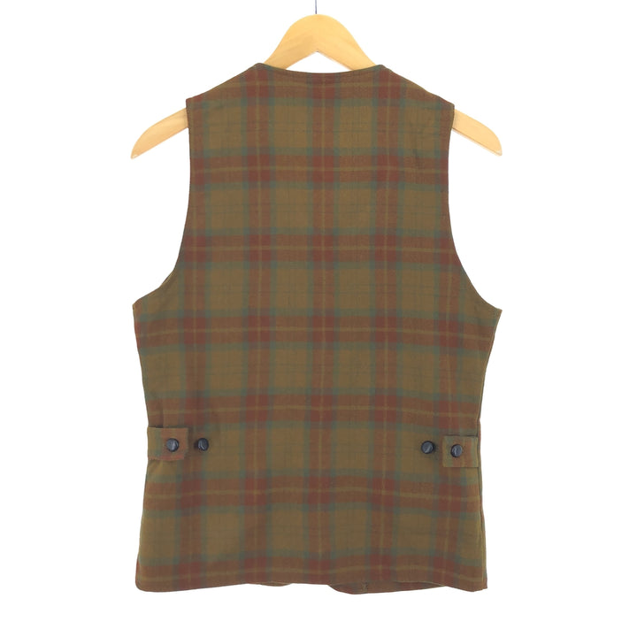 80'S david winter check pattern open front wool vest men's small vintage /eaa406895