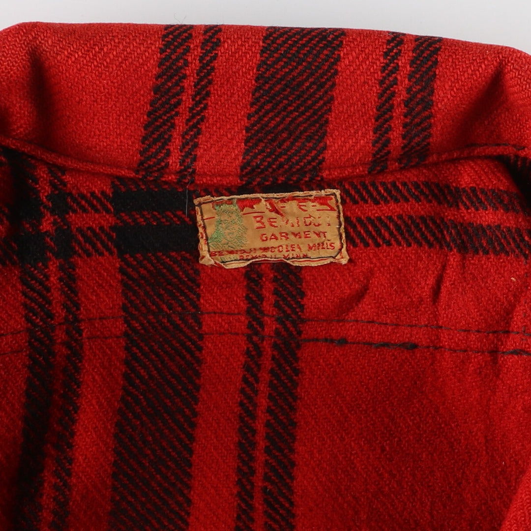 70'S BEMIDJI Check Pattern Wool Jacket Men's M Vintage /eaa406944