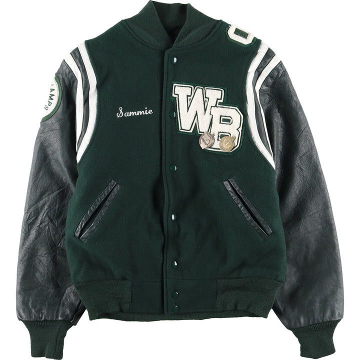 00'S VARSITY Leather Sleeve Wool Stadium Jacket Award Jacket Varsity Jacket Made in USA Men's S /eaa406972