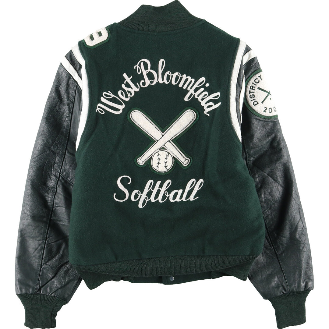 00'S VARSITY Leather Sleeve Wool Stadium Jacket Award Jacket Varsity Jacket Made in USA Men's S /eaa406972