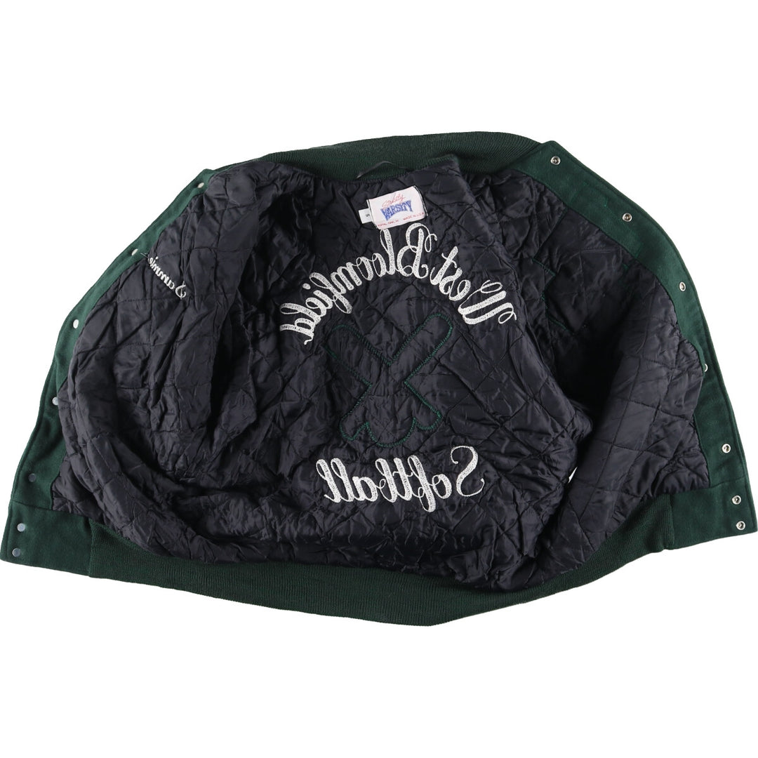 00'S VARSITY Leather Sleeve Wool Stadium Jacket Award Jacket Varsity Jacket Made in USA Men's S /eaa406972