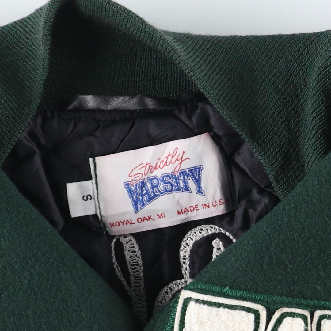 00'S VARSITY Leather Sleeve Wool Stadium Jacket Award Jacket Varsity Jacket Made in USA Men's S /eaa406972