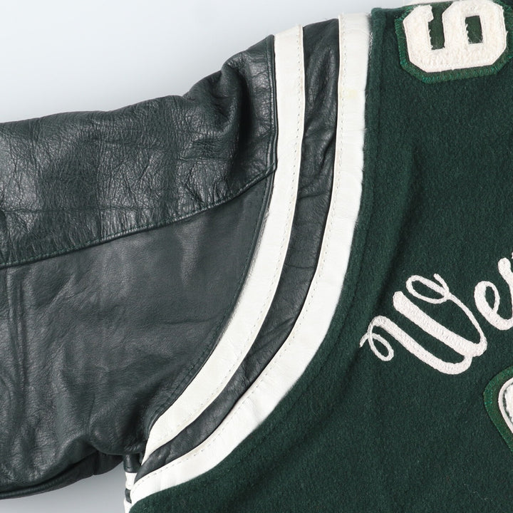 00'S VARSITY Leather Sleeve Wool Stadium Jacket Award Jacket Varsity Jacket Made in USA Men's S /eaa406972