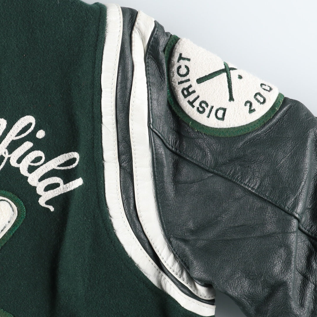 00'S VARSITY Leather Sleeve Wool Stadium Jacket Award Jacket Varsity Jacket Made in USA Men's S /eaa406972