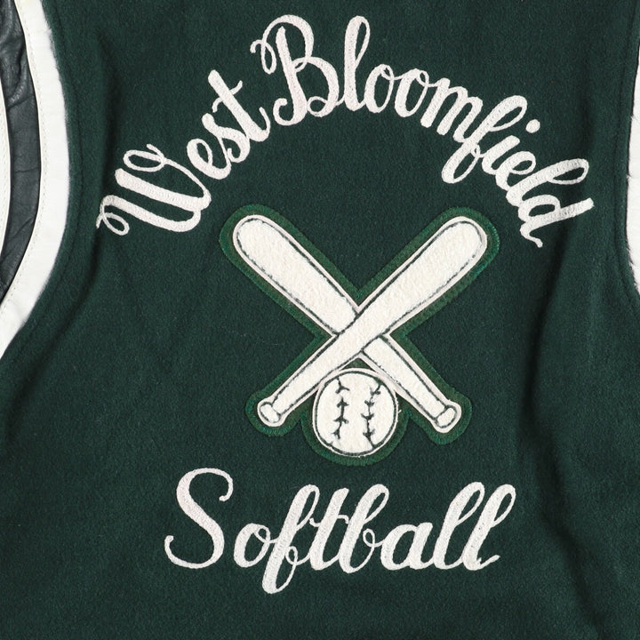 00'S VARSITY Leather Sleeve Wool Stadium Jacket Award Jacket Varsity Jacket Made in USA Men's S /eaa406972