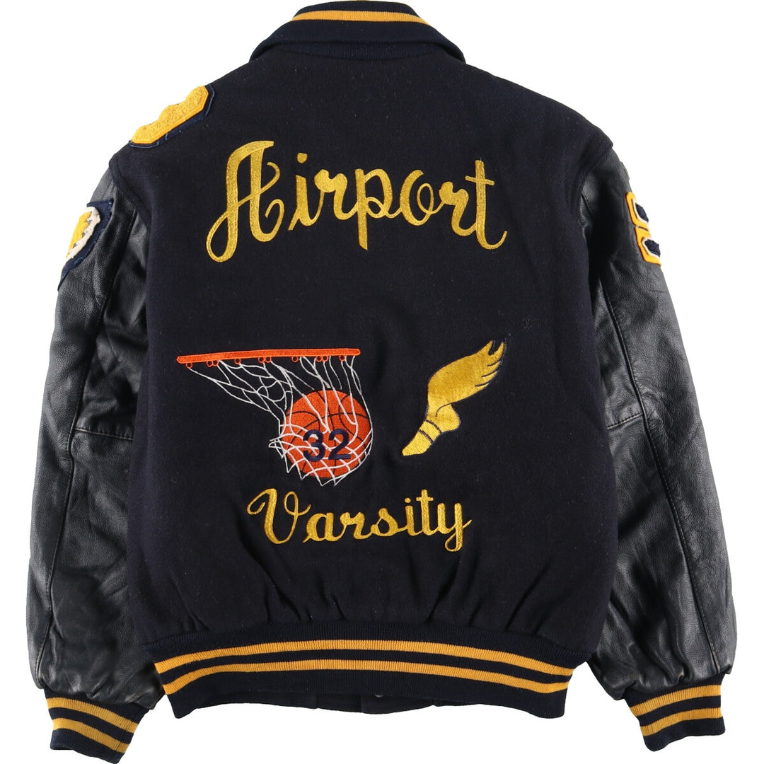 00'S charm attached back embroidery leather sleeve wool varsity jacket award jacket varsity jacket men's S /eaa406973