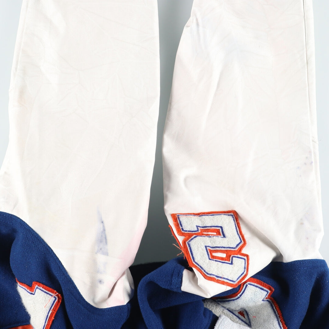 SPORTS PLUS Sailor collar hooded leather sleeve wool varsity jacket award jacket varsity jacket women's M /eaa406981