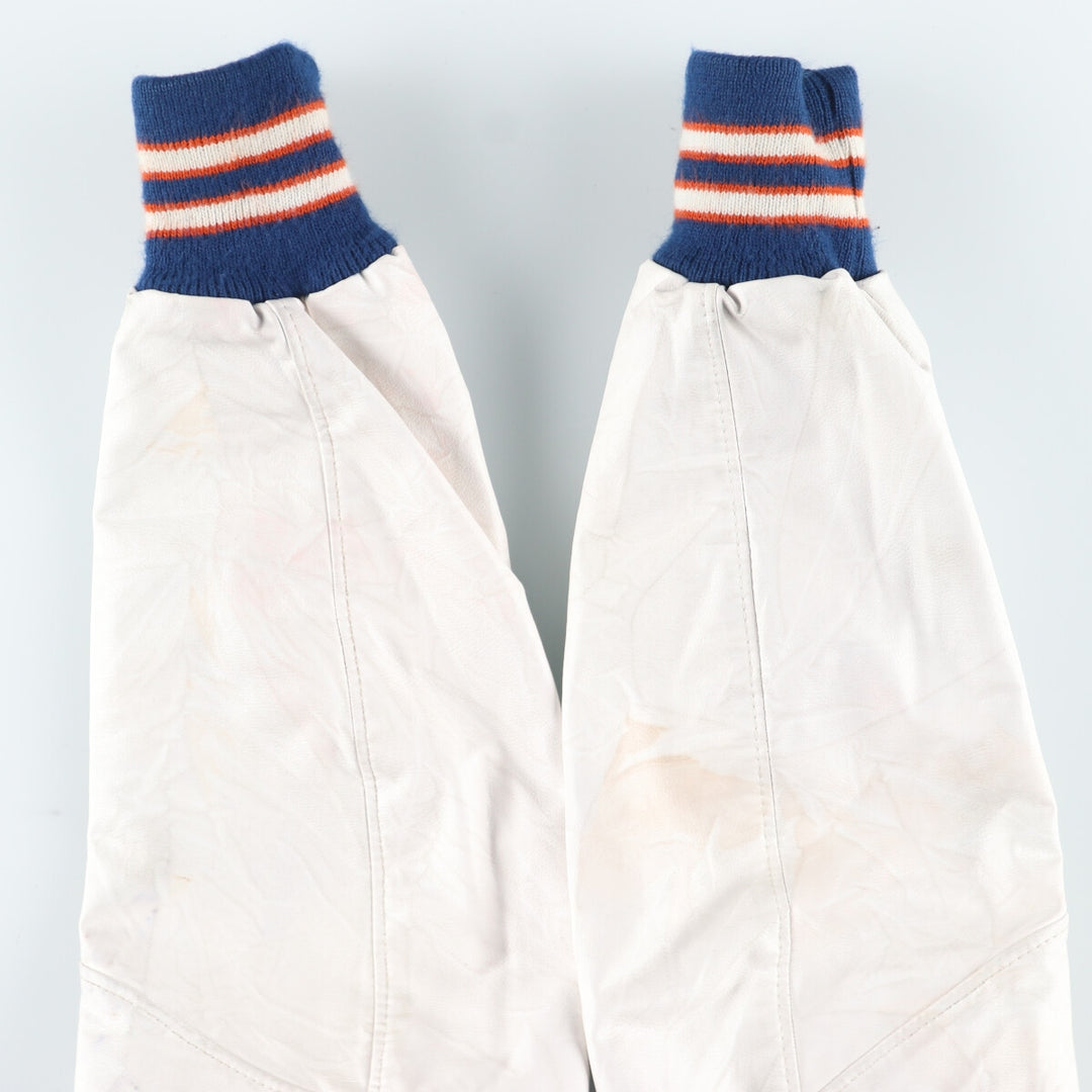 SPORTS PLUS Sailor collar hooded leather sleeve wool varsity jacket award jacket varsity jacket women's M /eaa406981