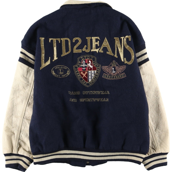 LIMITED Collared Leather Sleeve Wool Stadium Jacket Award Jacket Varsity Jacket Women's XL /eaa406982