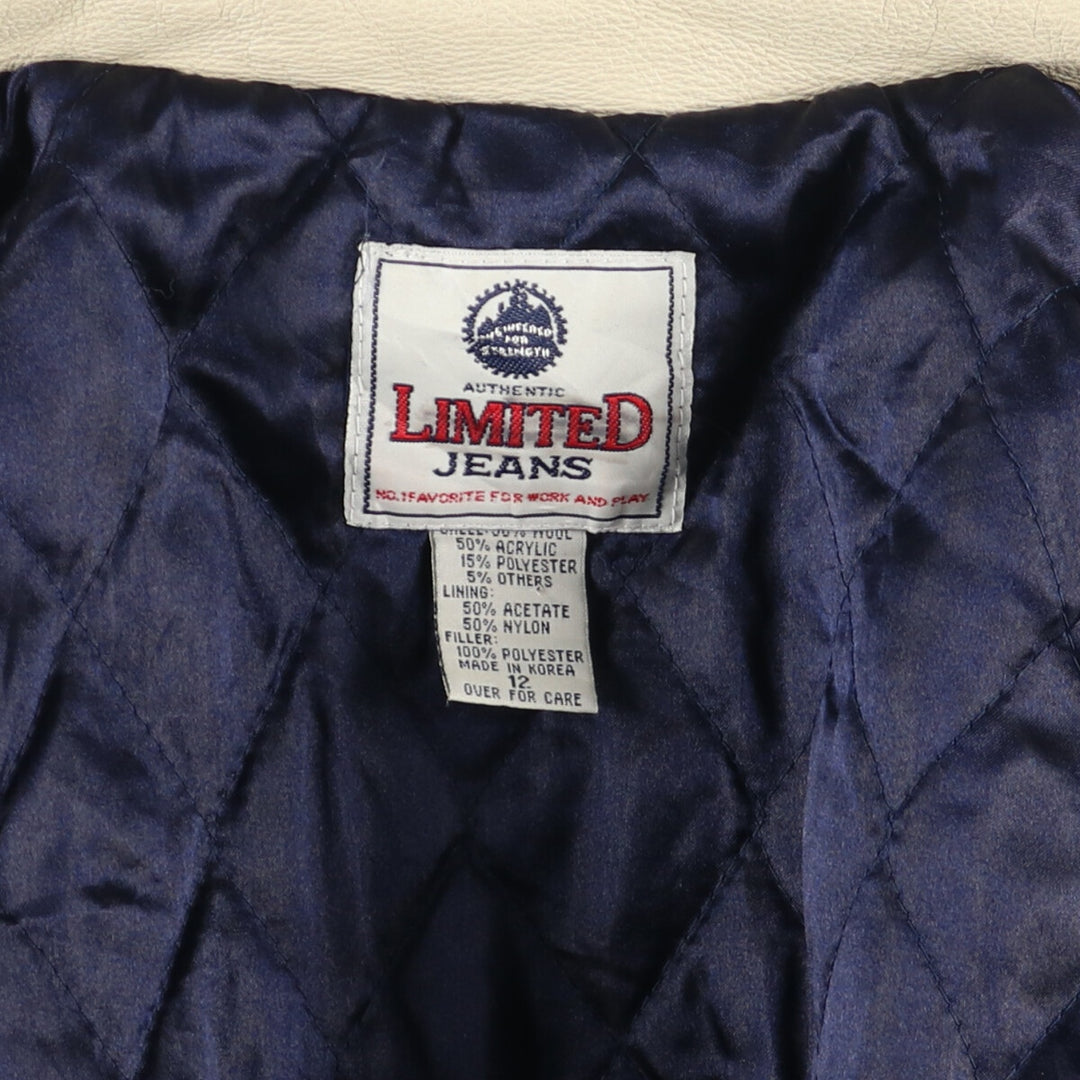 LIMITED Collared Leather Sleeve Wool Stadium Jacket Award Jacket Varsity Jacket Women's XL /eaa406982