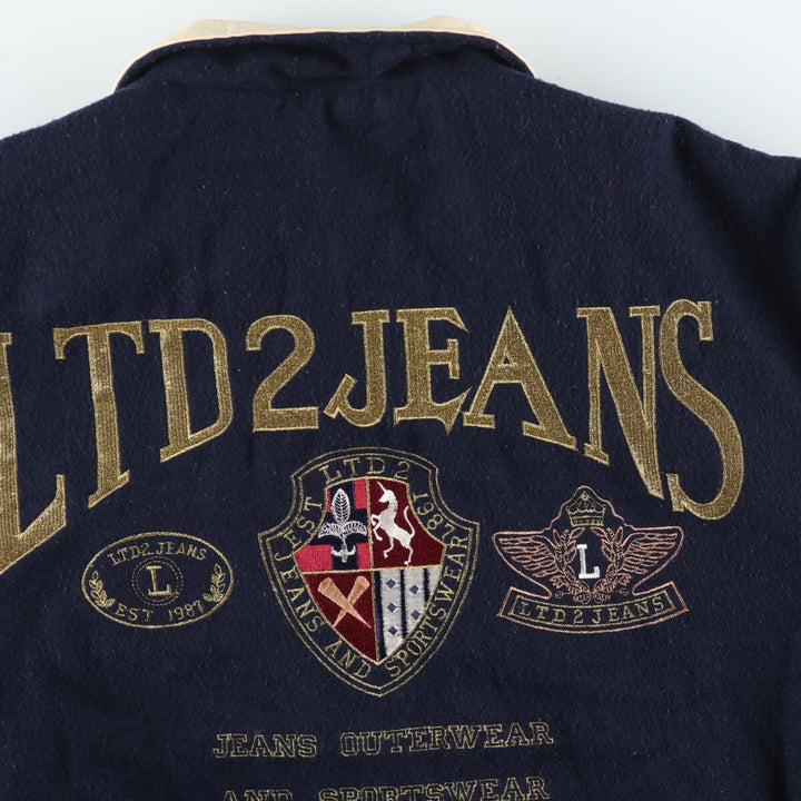 LIMITED Collared Leather Sleeve Wool Stadium Jacket Award Jacket Varsity Jacket Women's XL /eaa406982