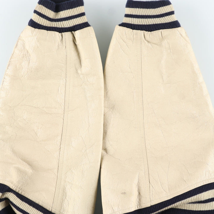 LIMITED Collared Leather Sleeve Wool Stadium Jacket Award Jacket Varsity Jacket Women's XL /eaa406982