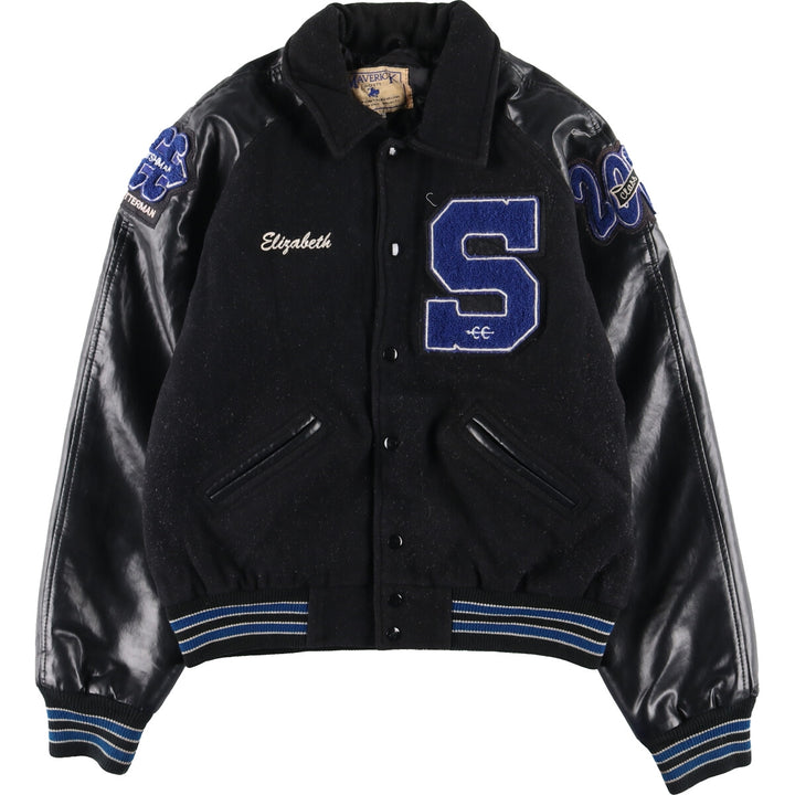 MAVERICK Leather Sleeve Wool Varsity Jacket Award Jacket Varsity Jacket Men's M /eaa406992