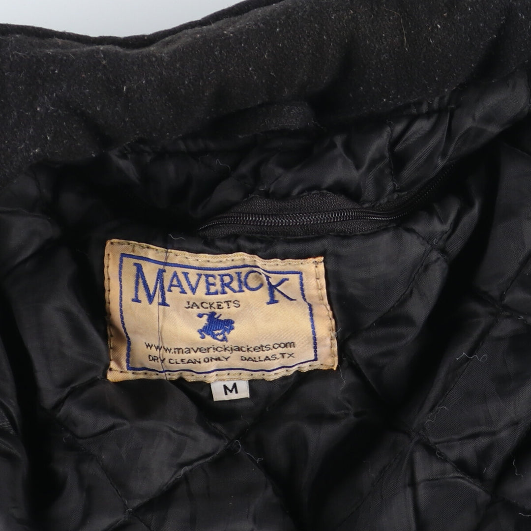MAVERICK Leather Sleeve Wool Varsity Jacket Award Jacket Varsity Jacket Men's M /eaa406992