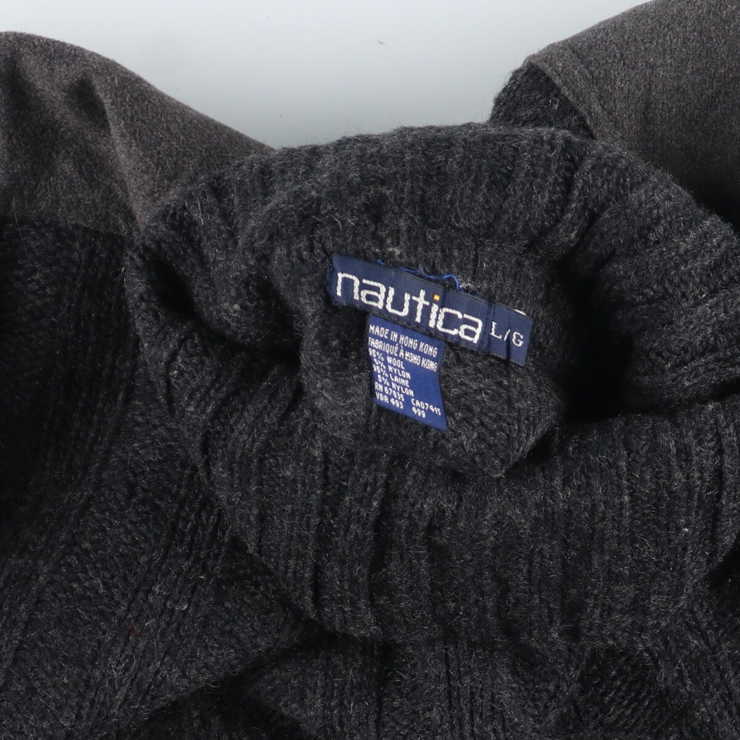 80s-90'S NAUTICA Shoulder patch turtleneck wool knit sweater Men's L Vintage /eaa407034