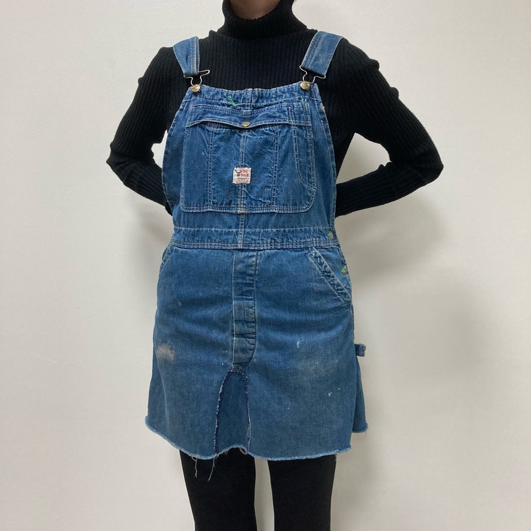 1940'S BIG BUCK Remake Denim Jumper Skirt Made in USA Women's M Vintage /eaa407127