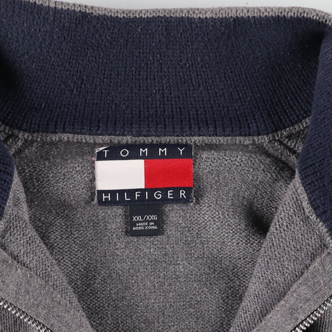 90'S Tommy Hilfiger Cotton Knit Half Zip Sweater Men's XXL Vintage /eaa407352