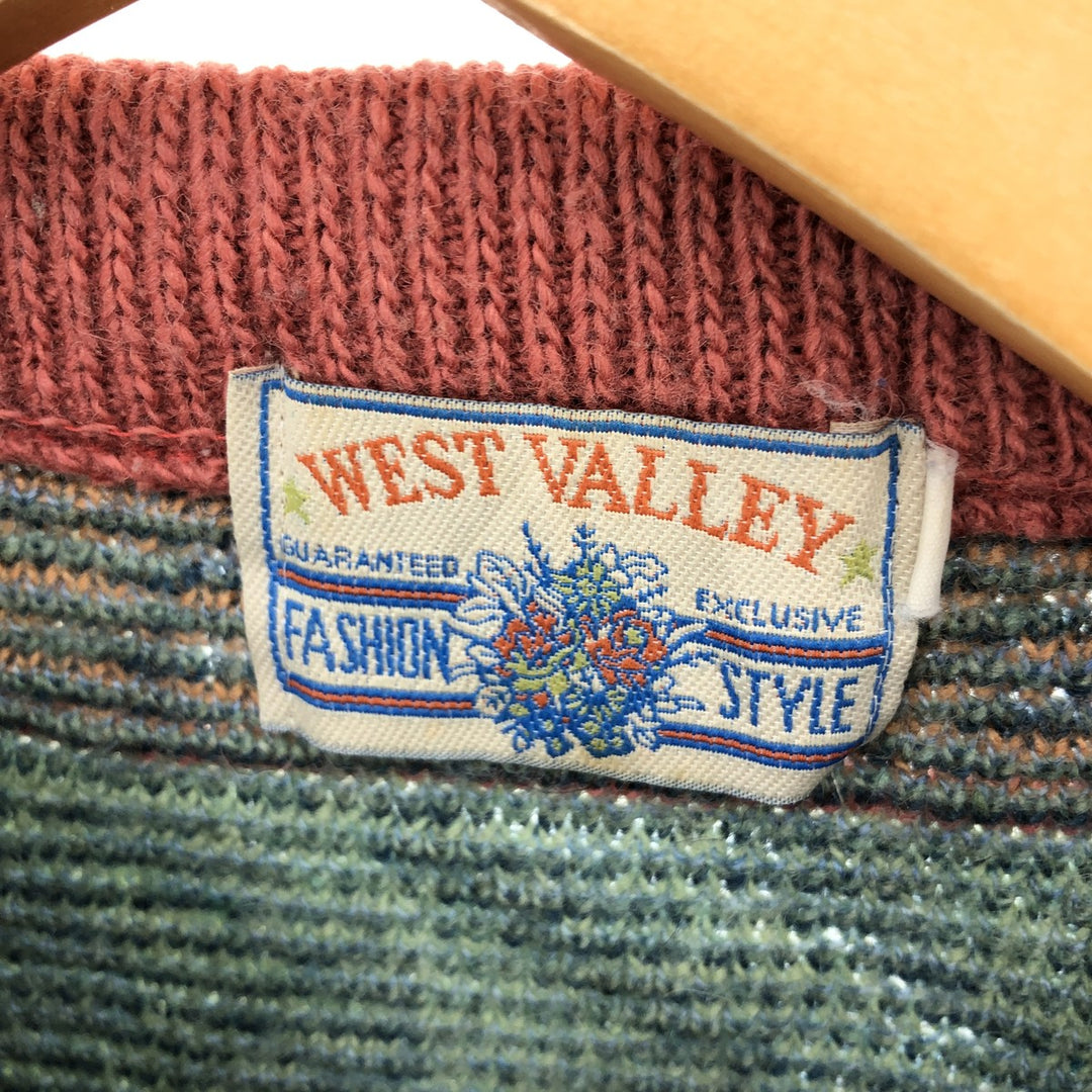 WEST VALLEY all-over print wool knit sweater made in France women's XS /eaa407472