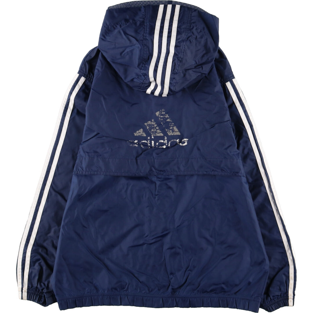 90'S Adidas Back Logo Nylon Hoodie Men's M Vintage / eaa407545