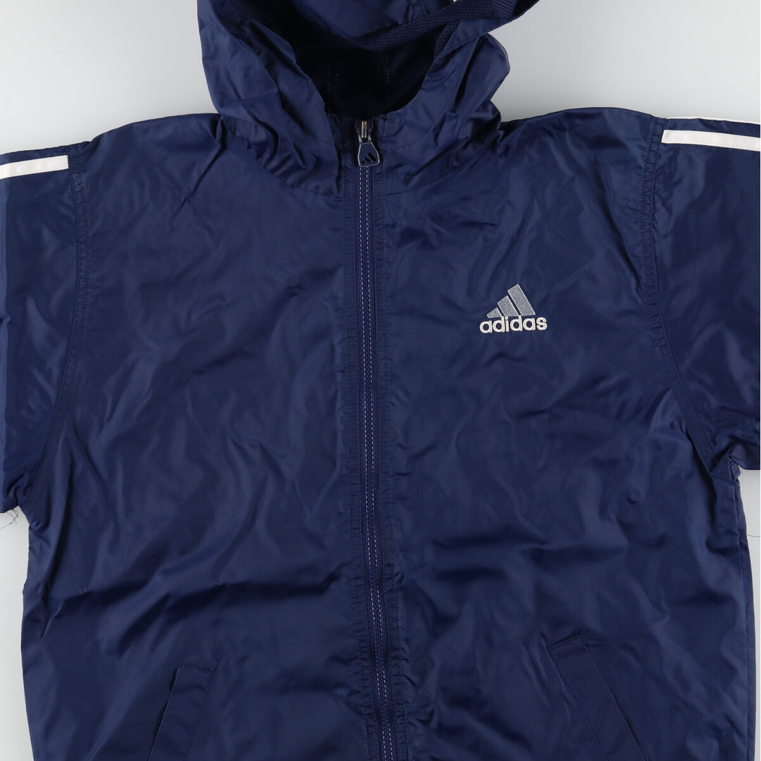 90'S Adidas Back Logo Nylon Hoodie Men's M Vintage / eaa407545