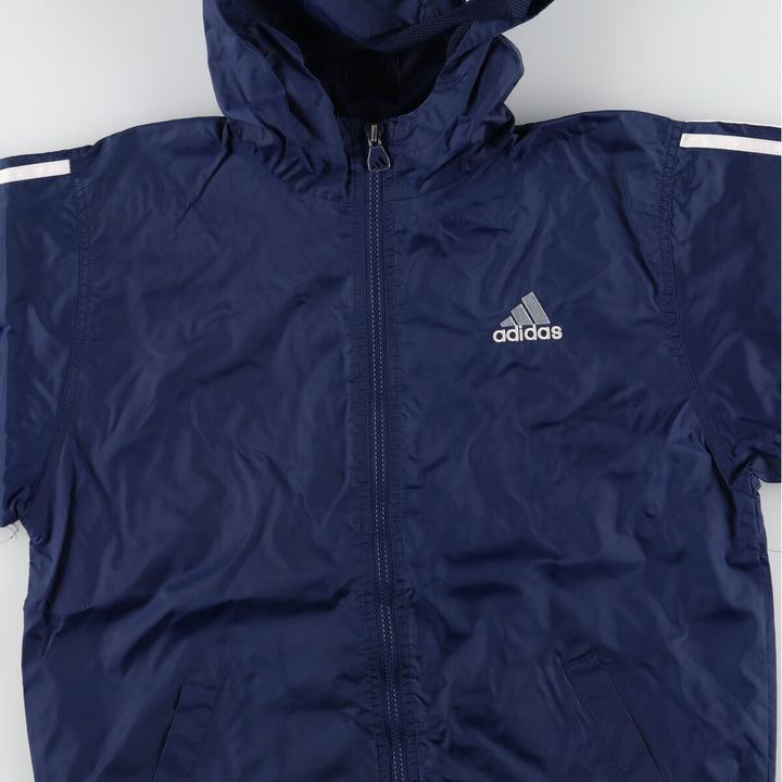 90'S Adidas Back Logo Nylon Hoodie Men's M Vintage / eaa407545