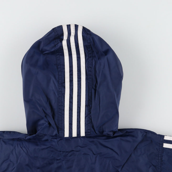 90'S Adidas Back Logo Nylon Hoodie Men's M Vintage / eaa407545