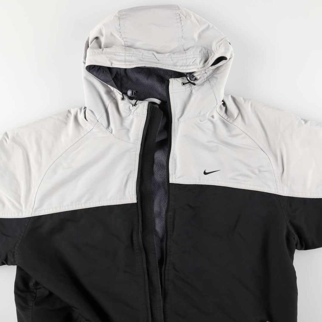 2000'S Nike Back Logo Padded Hoodie Puffer Jacket Men's Size L unclear black type Vintage Second Hand