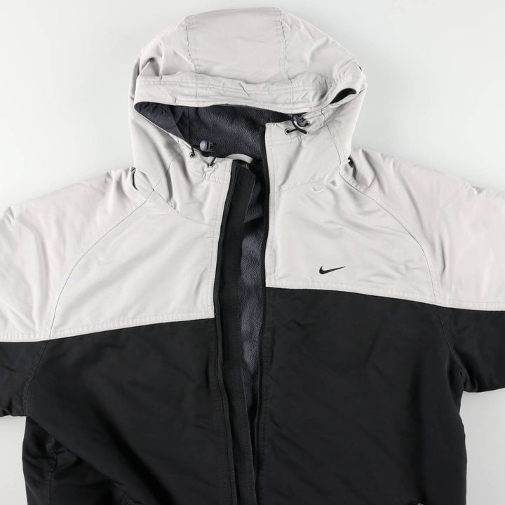 2000'S Nike Back Logo Padded Hoodie Puffer Jacket Men's Size L unclear black type Vintage Second Hand