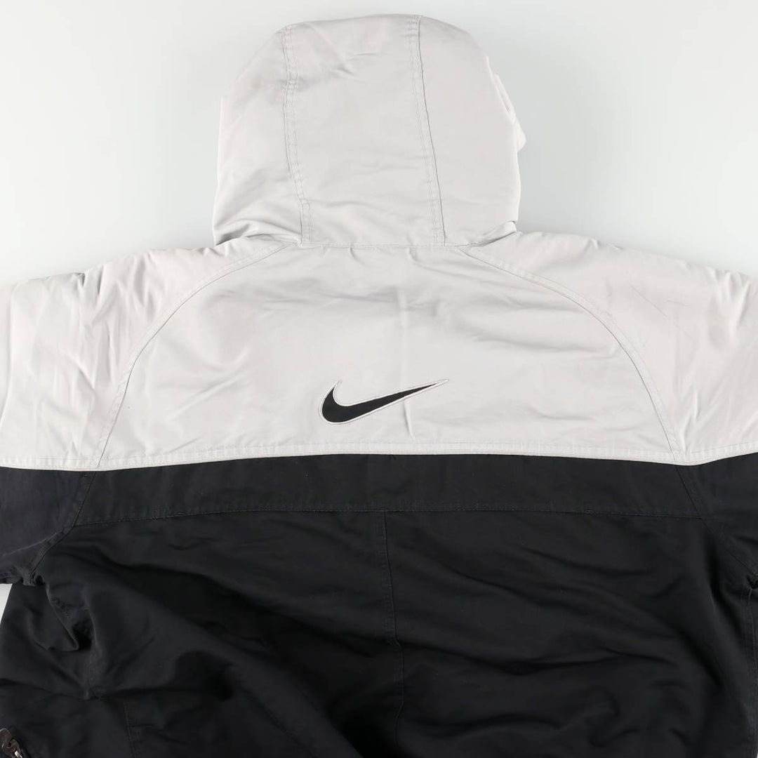 2000'S Nike Back Logo Padded Hoodie Puffer Jacket Men's Size L unclear black type Vintage Second Hand