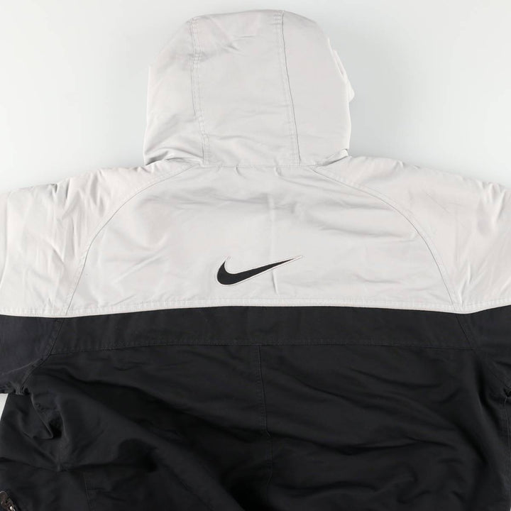 2000'S Nike Back Logo Padded Hoodie Puffer Jacket Men's Size L unclear black type Vintage Second Hand