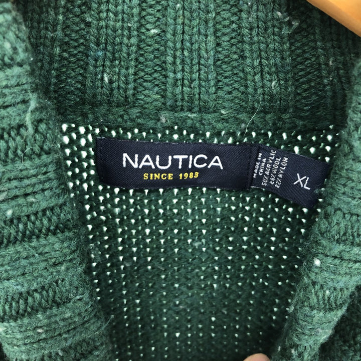 NAUTICA High Neck Acrylic Knit Half Button Sweater Men's XL /eaa407919